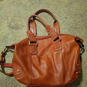 Tignanello Rich Brown Leather Shoulder Bag
